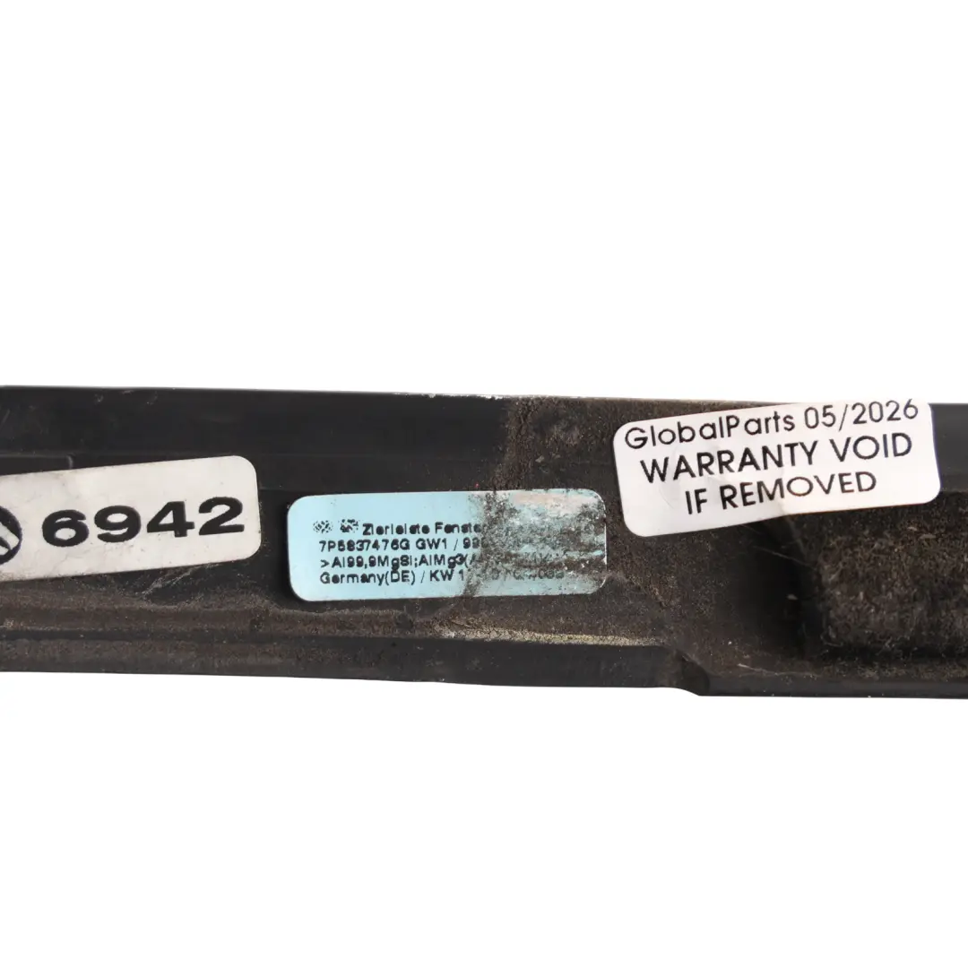 Porsche Cayenne 92A Moldura Tira Ventana Puerta Delantera Derecha - SKU 7P5837476G-JBL - Número de pieza 7P5837476G