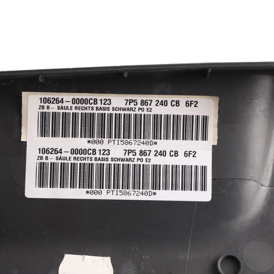 Porsche Cayenne 92A B-Pillar Trim Cover Panel Black Right O/S - SKU 7P5867240CB - Part number 7P5867240CB