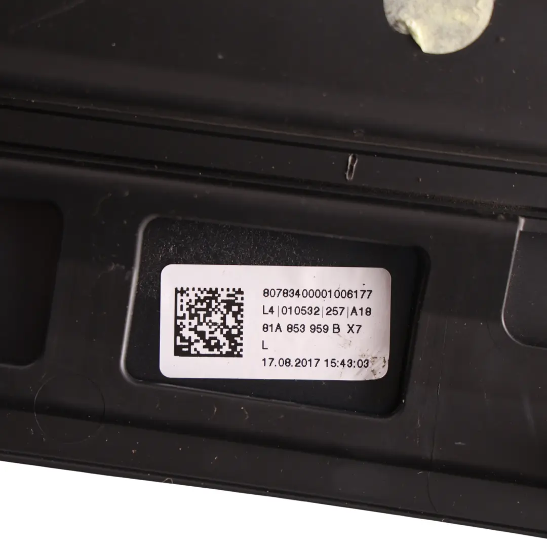 Front Door Trim Moulding Strip Left N/S Manhattan Grey Metallic - X7L to Audi Q2 GA with Part number 81A853959B Audi Q2 GA Front Door Trim Moulding Strip Left N/S Manhattan Grey Metallic - X7L - SKU 81A853959B-MAGR - Part number 81A853959B