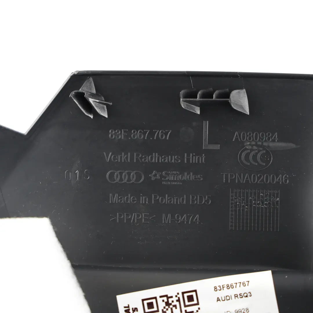 Audi Q3 F3 Wheel Housing Trim Panel Cover Rear Left N/S - SKU 83F867767 - Part number 83F867767