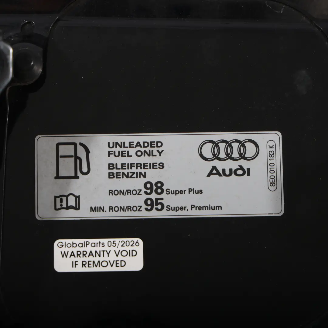 Audi A4 RS4 B7 Tankdeckel Klappe Abdeckung Phantom Schwarz Z9Y - SKU 8E0809905F-PHB - Teilenummer 8E0809905F