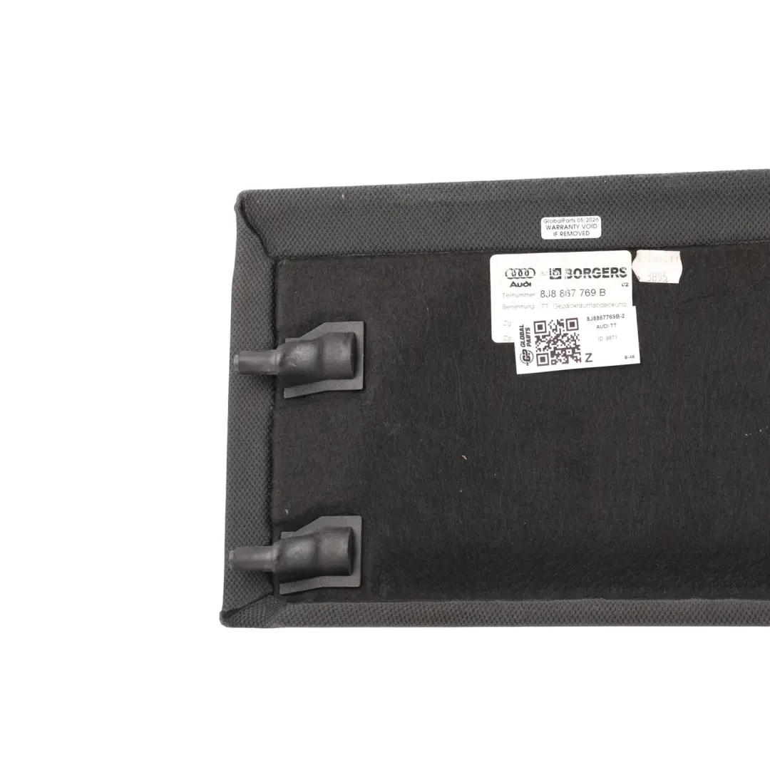 Audi TT 8J Ripiano Posteriore Sezione Grande Copri Bagagli Nero - SKU 8J8867769B-2 - Numero di parte 8J8867769B