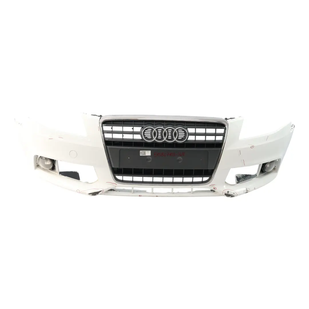 Audi A4 B8 Front Bumper Trim Panel Cover Ibis White - Y9C - SKU 8K0807105-IWH - Part number 8K0807105