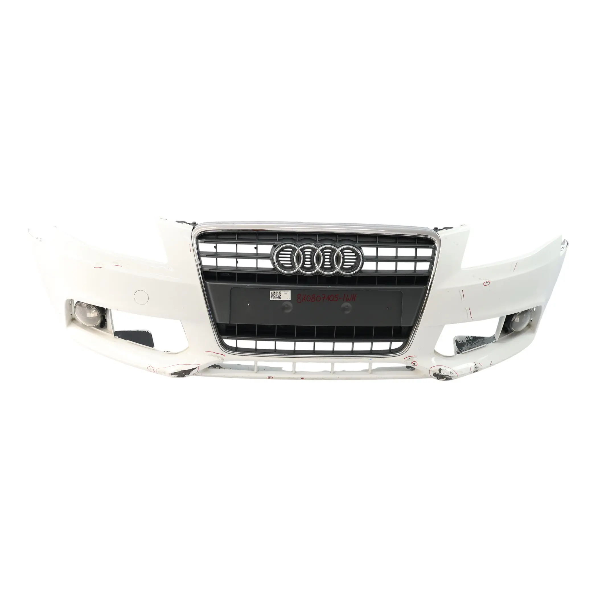 Audi A4 B8 Front Bumper Trim Panel Cover Ibis White - Y9C