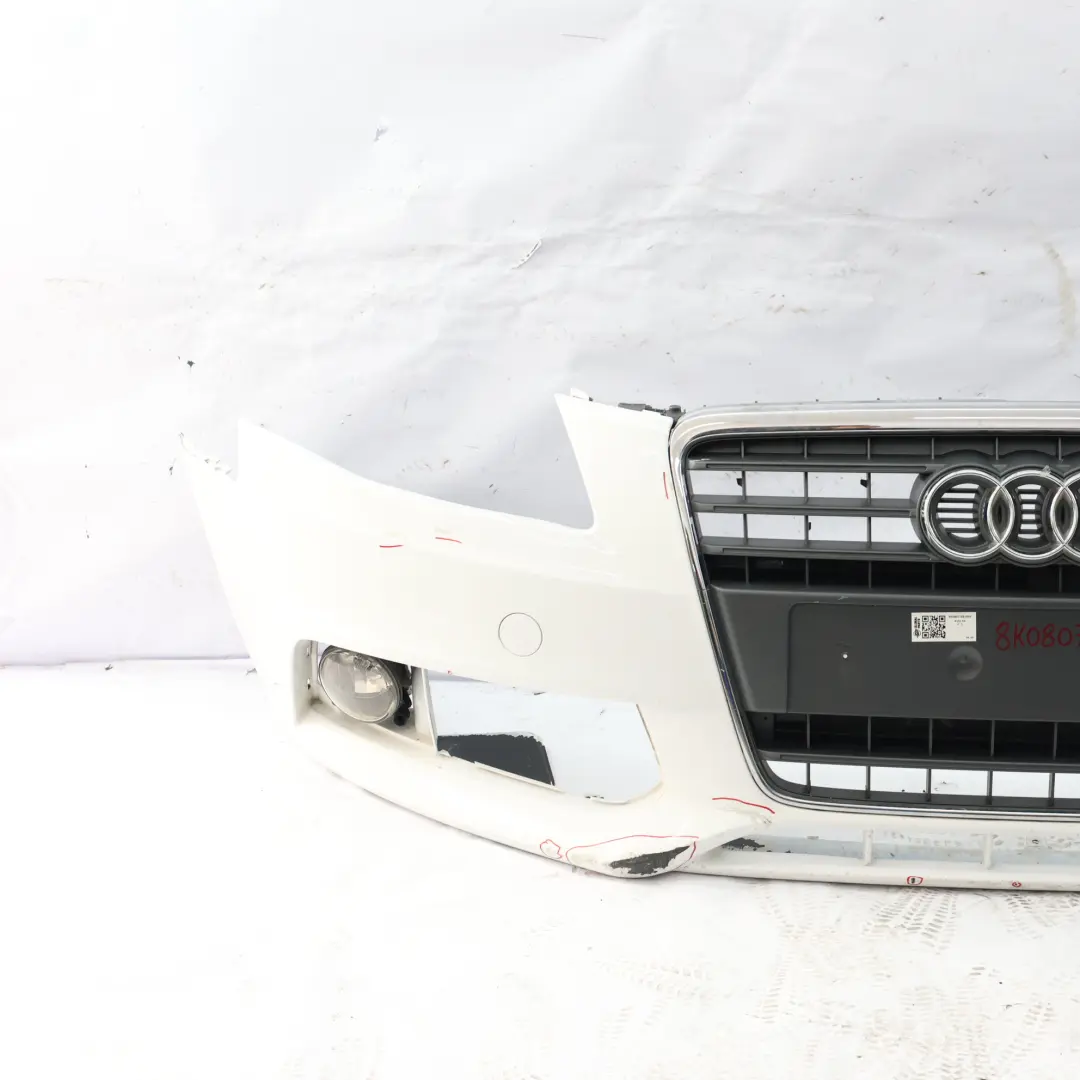 Front Bumper Trim Panel Cover Ibis White - Y9C to Audi A4 B8 with Part number 8K0807105 Audi A4 B8 Front Bumper Trim Panel Cover Ibis White - Y9C - SKU 8K0807105-IWH - Part number 8K0807105