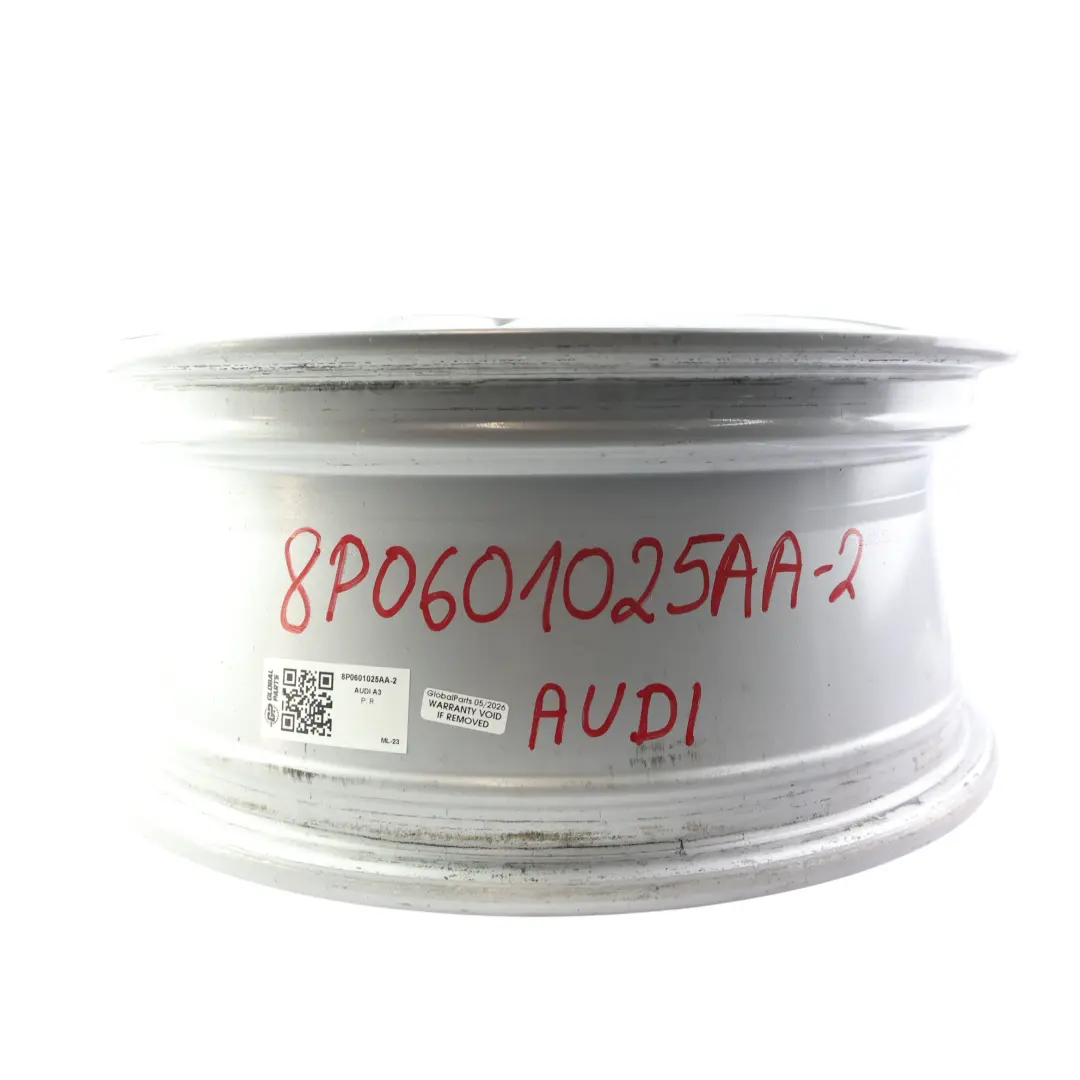 Silberne Leichtmetallfelge 16" 6,5J ET:50 9-Speiche für Audi A3 8P mit Teilenummer 8P0601025AA Audi A3 8P Silberne Leichtmetallfelge 16" 6,5J ET:50 9-Speiche - SKU 8P0601025AA-2 - Teilenummer 8P0601025AA