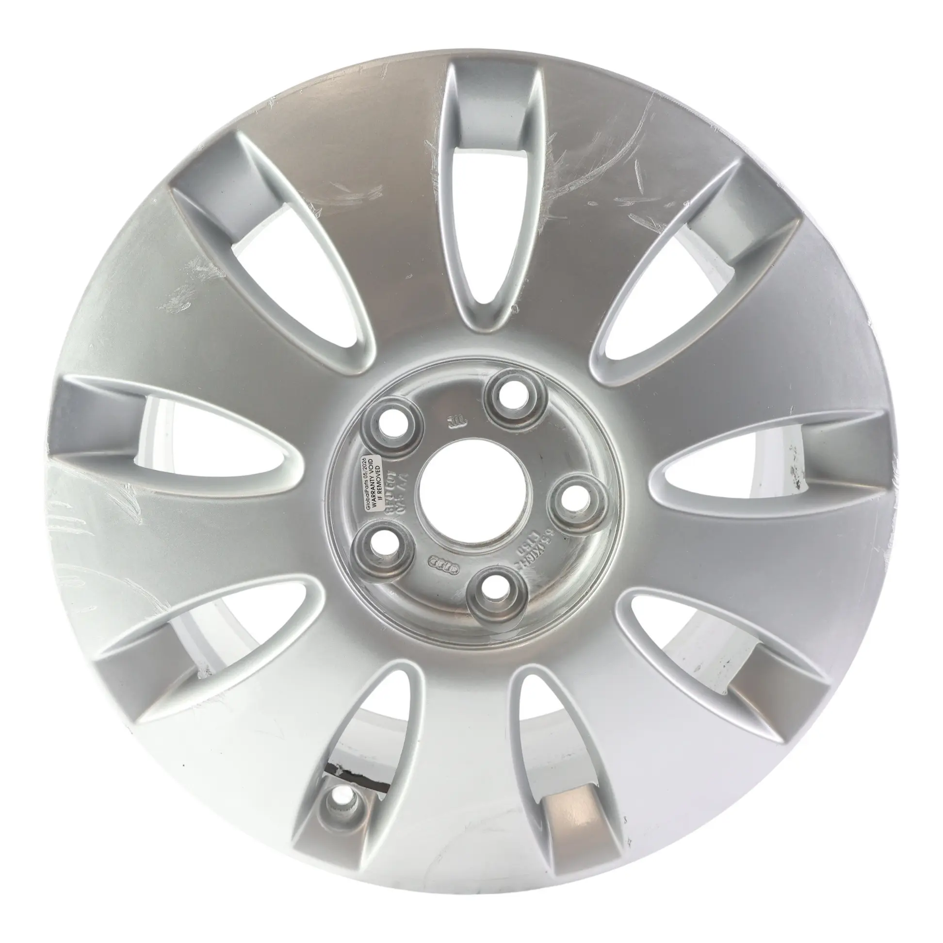 Audi A3 8P Silver Wheel Alloy Rim 16" 6,5J ET:50 9-Spoke 8P0601025AA