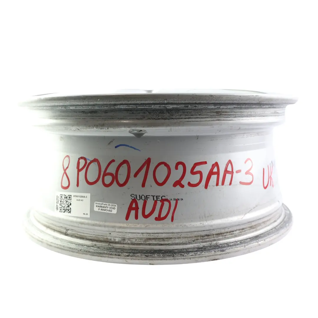 Audi A3 8P Silver Wheel Alloy Rim 16" 6,5J ET:50 9-Spoke - SKU 8P0601025AA-3 - Part number 8P0601025AA