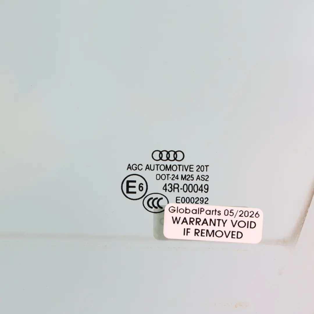 Audi Q5 8R Szyba Drzwi Przednia Lewa Zielona - SKU 8R0845201B - Numer Części 8R0845201B