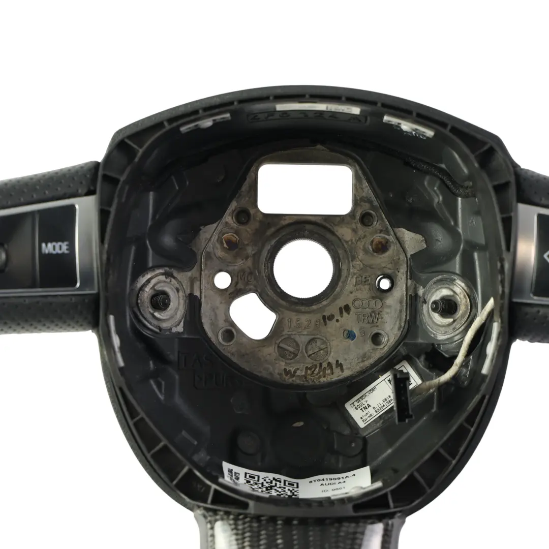 Look Cuero Carbono Fondo Plano para Audi A4 B8 A5 8T Volante RS con número de pieza 8T0419091A Audi A4 B8 A5 8T Volante RS Look Cuero Carbono Fondo Plano - SKU 8T0419091A-4 - Número de pieza 8T0419091A