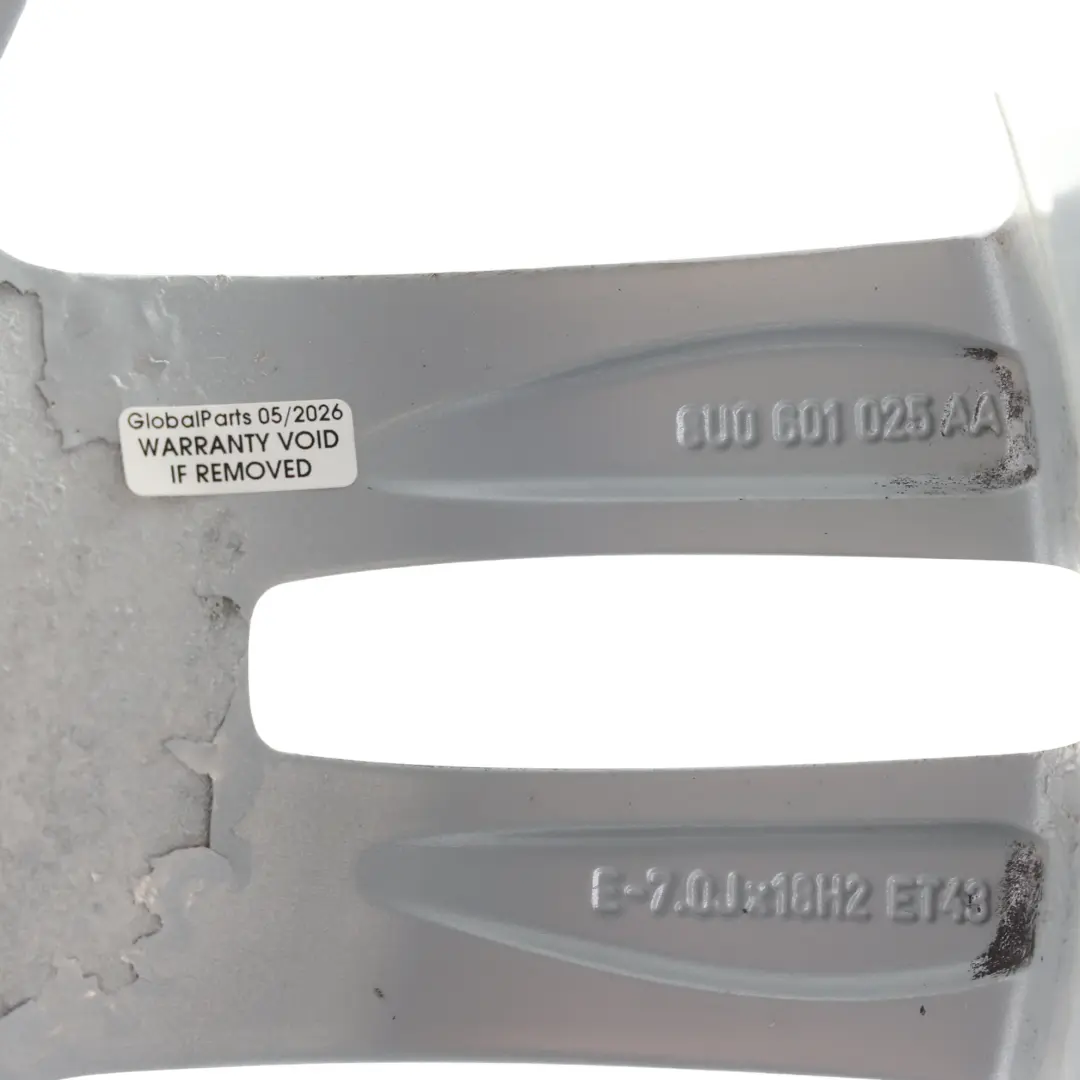 Alloy Rim 18" 7J ET:43 Double Star Spoke to Audi Q3 8U Silver Wheel with Part number 8U0601025AA Audi Q3 8U Silver Wheel Alloy Rim 18" 7J ET:43 Double Star Spoke - SKU 8U0601025AA-1 - Part number 8U0601025AA