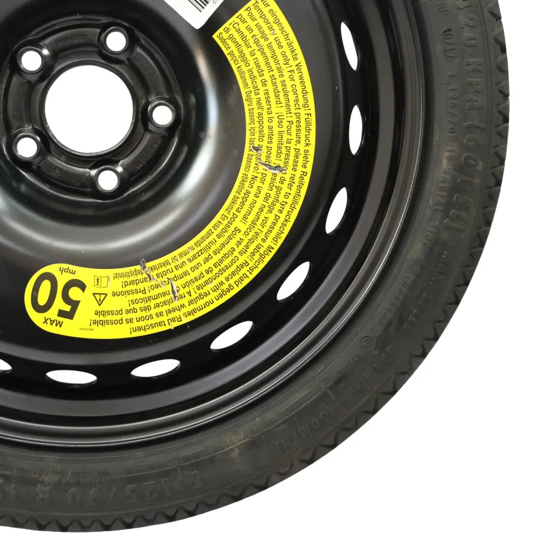 Audi A4 B9 Roue de Secours Galette R19 4J ET22 125/70 - SKU 8W0601027-1 - Numéro de pièce 8W0601027