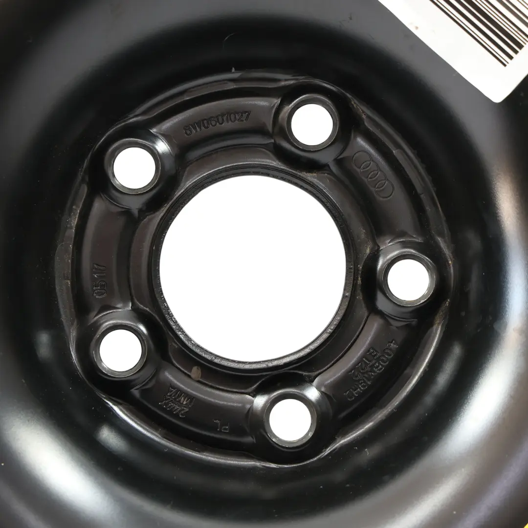Roue de Secours Galette R19 4J ET22 125/70 pour Audi A4 B9 à propos du numéro de pièce 8W0601027 Audi A4 B9 Roue de Secours Galette R19 4J ET22 125/70 - SKU 8W0601027-1 - Numéro de pièce 8W0601027