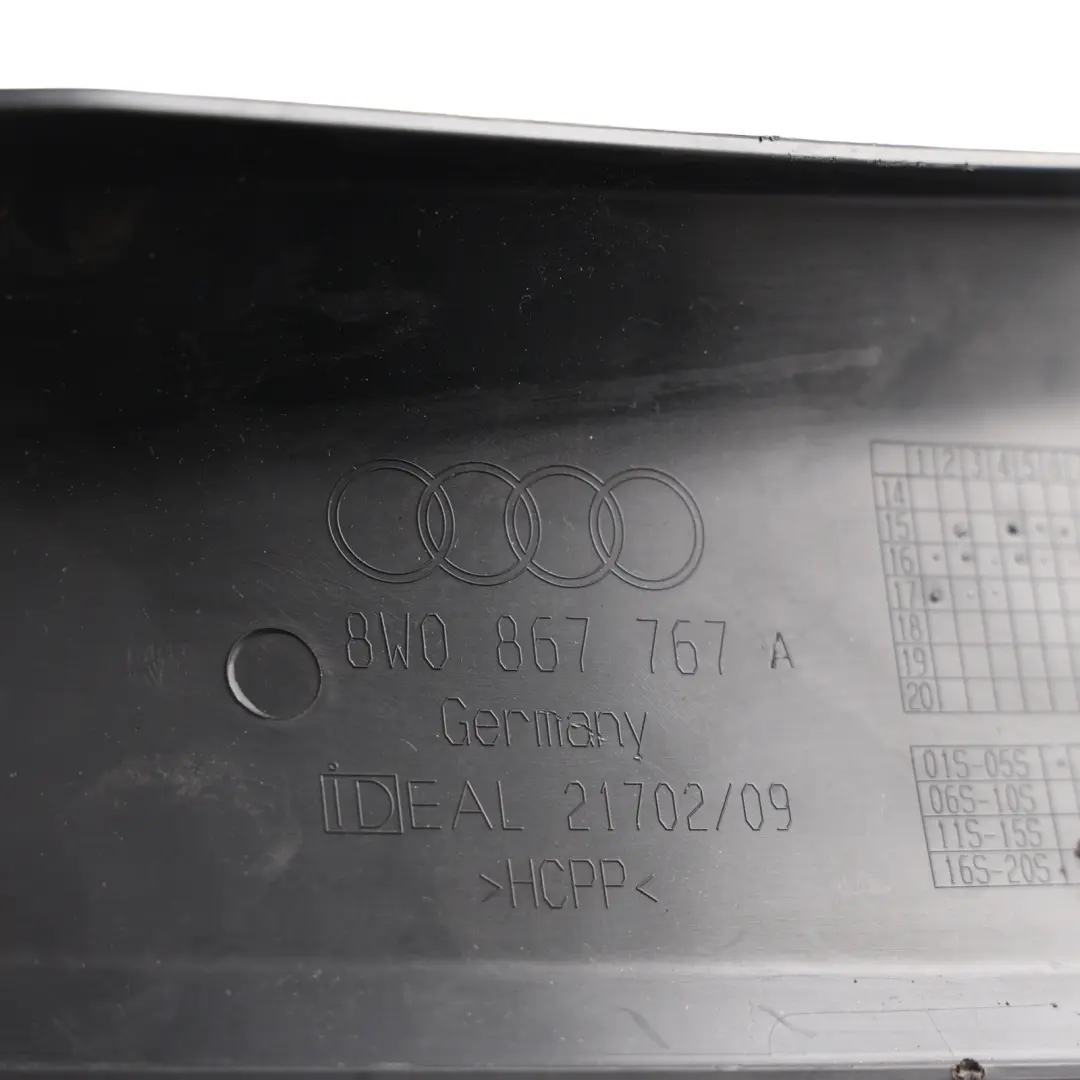Housing D Trim Cover Panel Left N/S to Audi A4 B9 A4 S4 RS4 8W Wheel with Part number 8W0867767A Audi A4 B9 A4 S4 RS4 8W Wheel Housing D Trim Cover Panel Left N/S - SKU 8W0867767A - Part number 8W0867767A