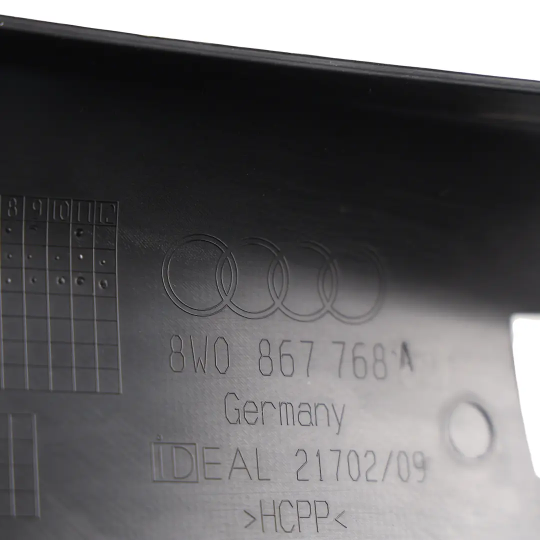Housing D Trim Cover Panel Right O/S 8W0867767A to Audi A4 B9 A4 S4 RS4 8W Wheel with Part number 8W0867768A Audi A4 B9 A4 S4 RS4 8W Wheel Housing D Trim Cover Panel Right O/S 8W0867767A - SKU 8W0867768A - Part number 8W0867768A