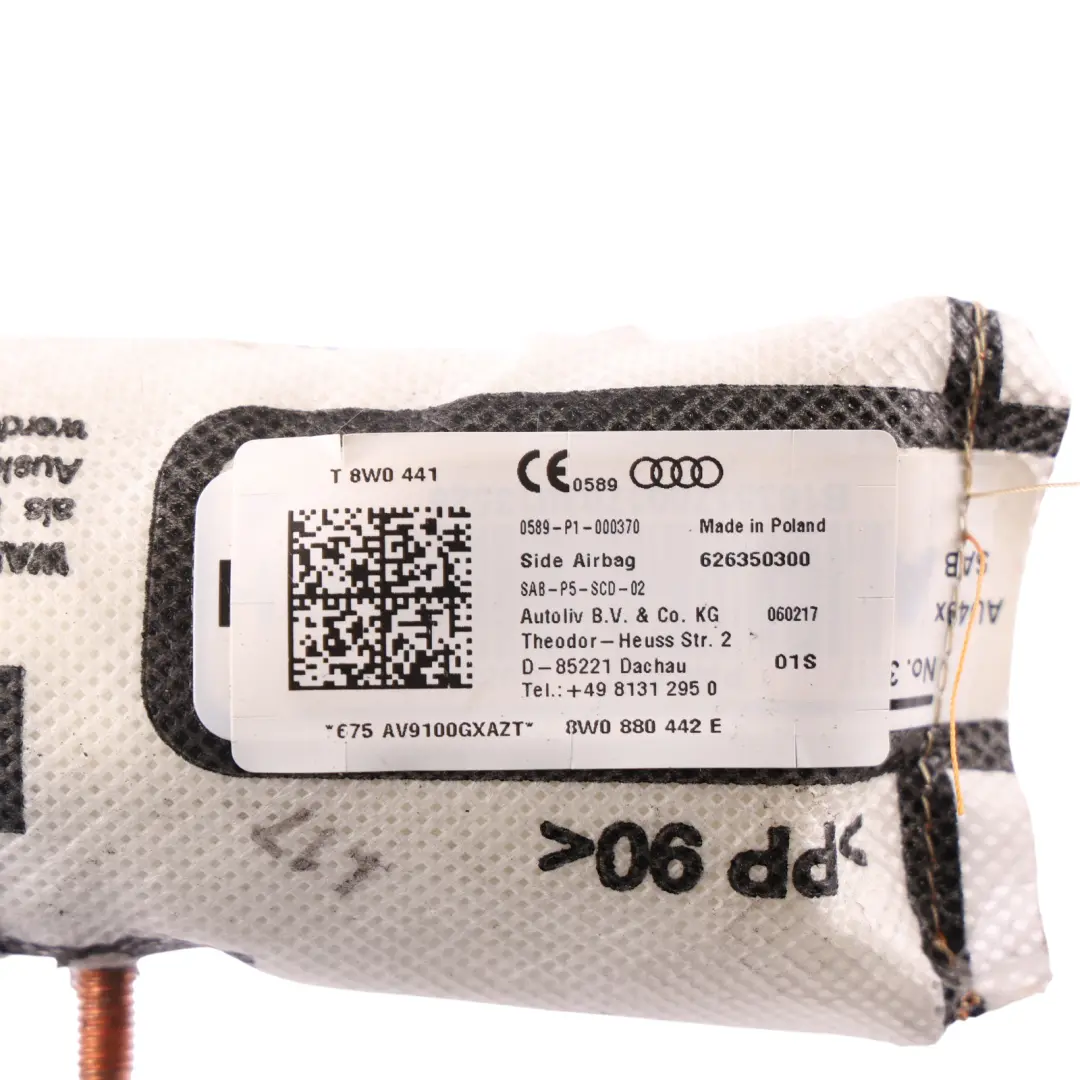 Audi A4 S4 8W B9 A5 S5 F5 Rear Seat Bench Air Module Unit Right O/S - SKU 8W0880442E - Part number 8W0880442E