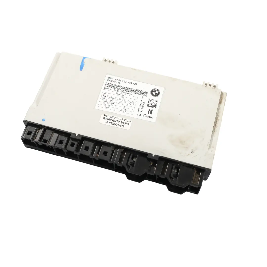 BMW X5 X6 E70 E71 Módulo Control Asiento Delantero Izquierdo Derecho - SKU 9221863 - Número de pieza 9221863