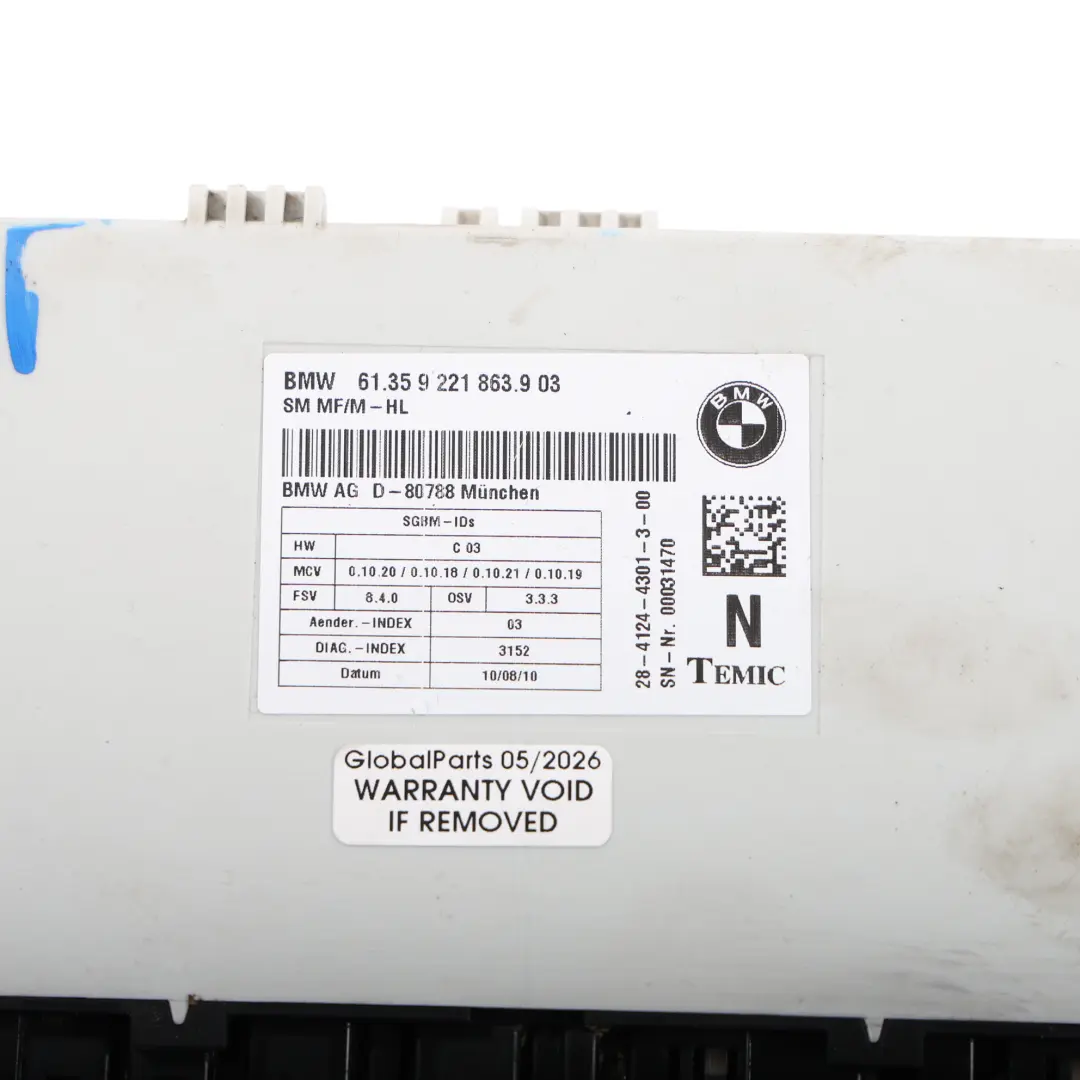 BMW X5 X6 E70 E71 Sitzsteuergerät Modul Vorne Links Rechts - SKU 9221863 - Teilenummer 9221863
