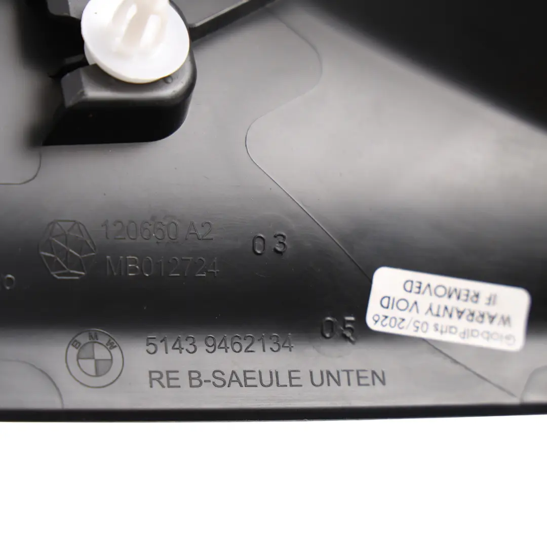 Pillar Trim Cover Panel Inner Lower Right Driver's Side O/S to BMW X1 X2 B with Part number 9462134 BMW X1 X2 B Pillar Trim Cover Panel Inner Lower Right Driver's Side O/S - SKU 9462134 - Part number 9462134