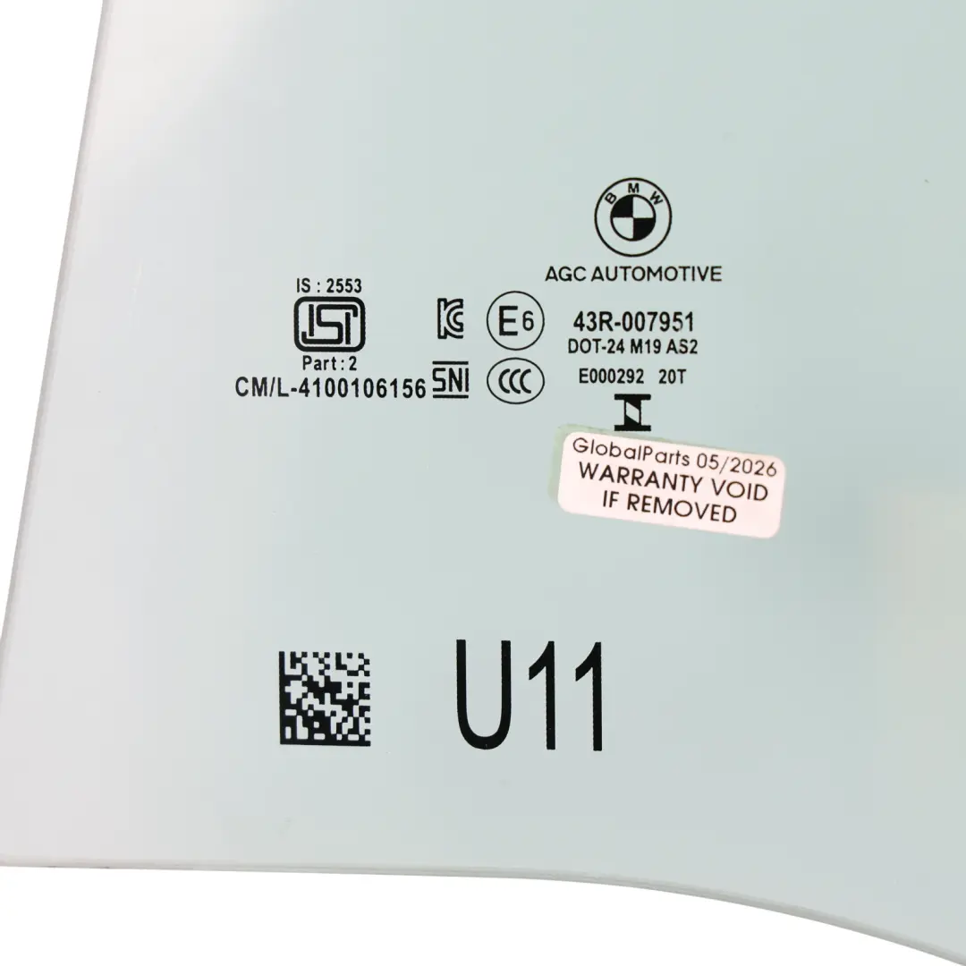 Door Window Side Glass Rear Left N/S Glazing AS2 to BMW X1 E84 with Part number 9879327 BMW X1 E84 Door Window Side Glass Rear Left N/S Glazing AS2 - SKU 9879327 - Part number 9879327