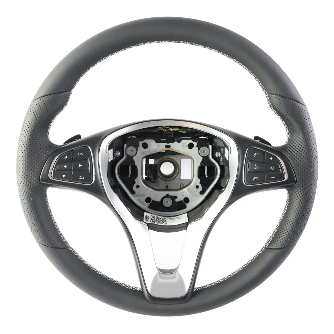 Mercedes C117 W176 W246 Kierownica NOWA Czarna Skóra Łopatki - SKU A0004604603-1 - Numer Części A0004604603