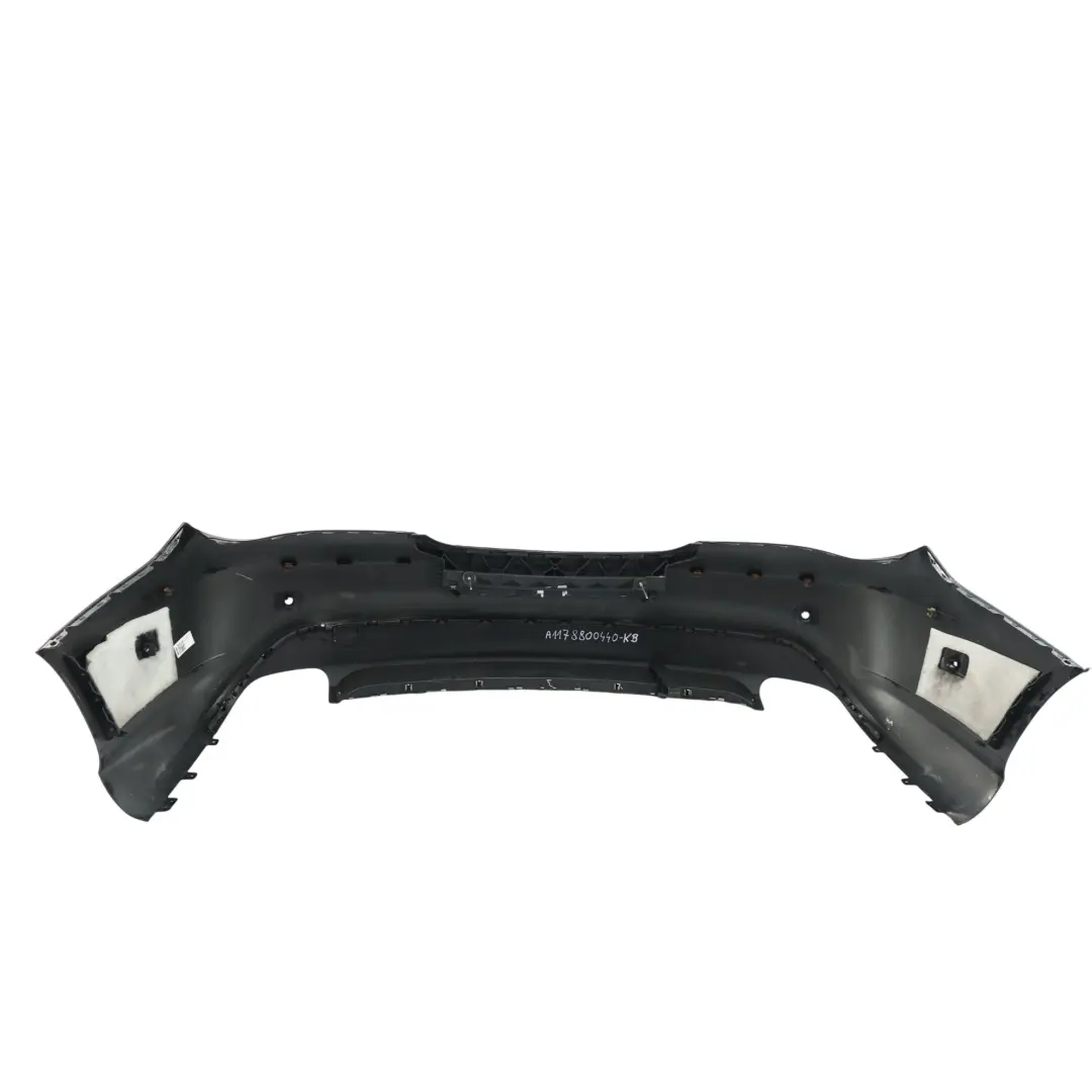 Bumper Trim Panel Covering Kosmos Black Metallic - 191 to Mercedes C117 Rear with Part number A1178800440 Mercedes C117 Rear Bumper Trim Panel Covering Kosmos Black Metallic - 191 - SKU A1178800440-KB - Part number A1178800440