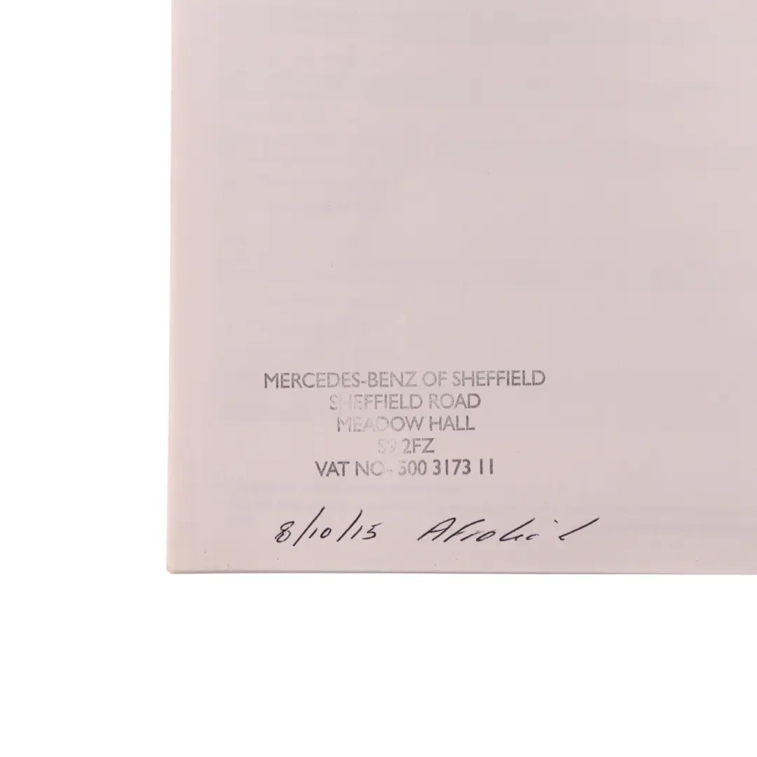 Owner's Handbook Service Booklet Instructions Pouch Case Wallet to Mercedes X166 with Part number A1665843701 Mercedes X166 Owner's Handbook Service Booklet Instructions Pouch Case Wallet - SKU A1665843701 - Part number A1665843701