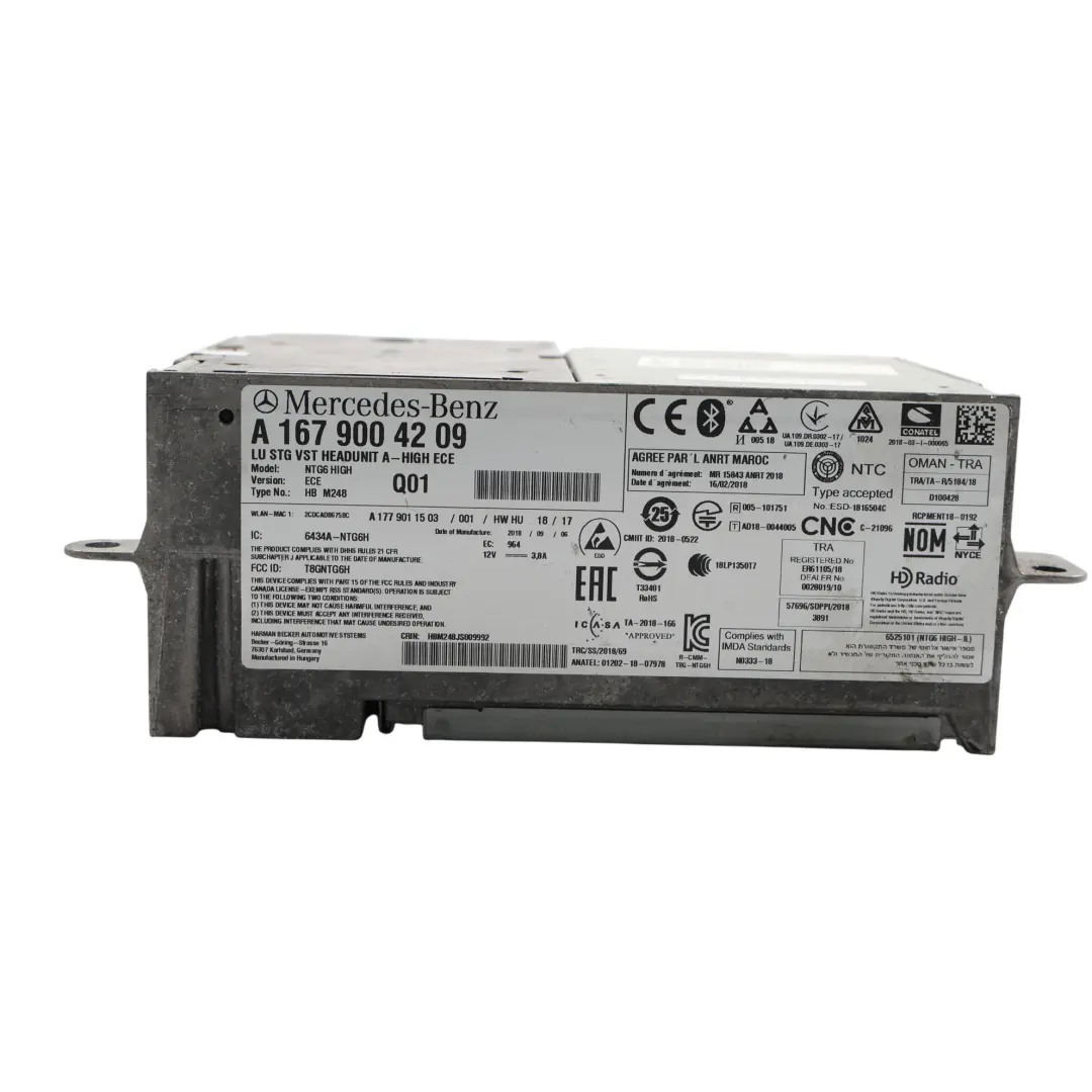 Head Unit Media Player Audio Radio Controller to Mercedes W177 with Part number A1679004209 Mercedes W177 Head Unit Media Player Audio Radio Controller - SKU A1679004209 - Part number A1679004209