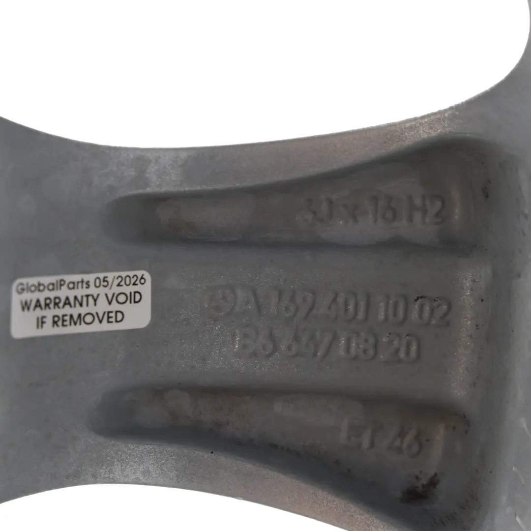 Silberne Leichtmetallfelge 16" 6J ET:46 für Mercedes W169 W245 mit Teilenummer A1694011002 Mercedes W169 W245 Silberne Leichtmetallfelge 16" 6J ET:46 - SKU A1694011002-2 - Teilenummer A1694011002
