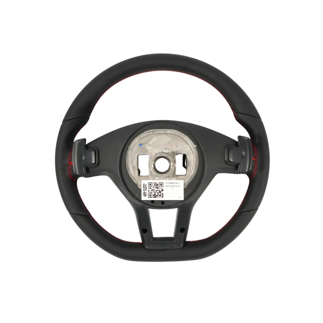  Steering Wheel Mercedes C207 W212 NEW Leather Sport Paddle Shift Red Threads - SKU A1724607303-1 - Part number A1724607303