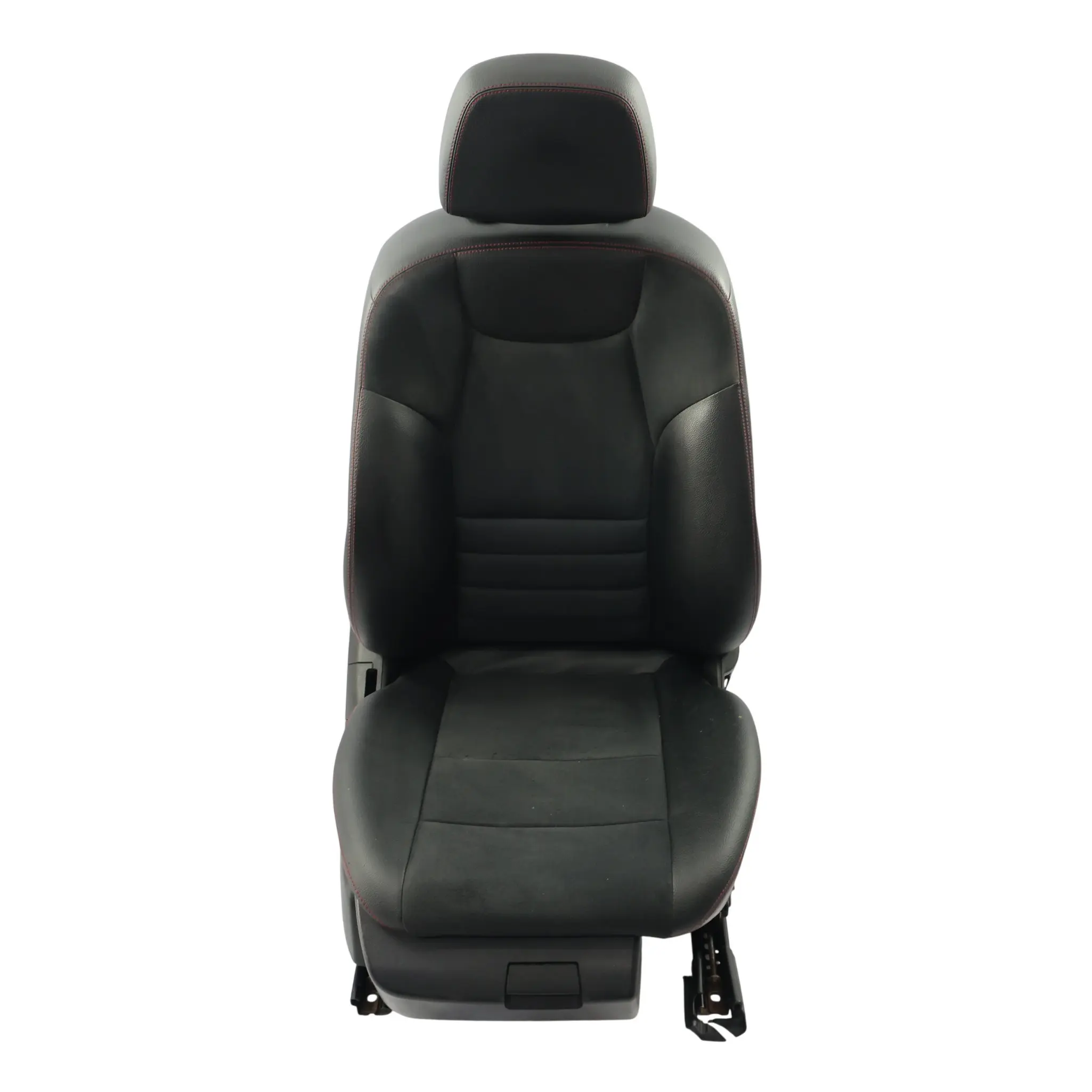 Mercedes W204 Front Right O/S Seat Leather Alcantara Red Thread Electric