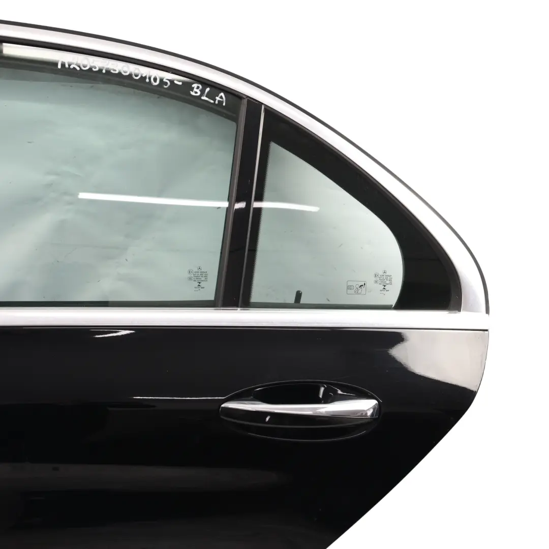 Door Rear Left N/S Covering Panel Black - 040 to Mercedes W205 Saloon with Part number A2057300105 Mercedes W205 Saloon Door Rear Left N/S Covering Panel Black - 040 - SKU A2057300105-BLA - Part number A2057300105