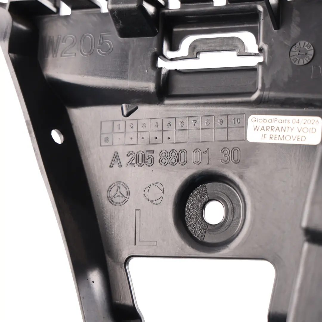Mercedes W205 Rear Bumper Mount Bracket Support Guide Left N/S - SKU A2058800130 - Part number A2058800130