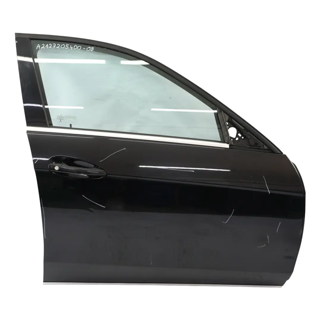 Mercedes W212 Door Front Right O/S Cover Panel Obsidian Black Metallic - 197 - SKU A2127205400-OB - Part number A2127205400
