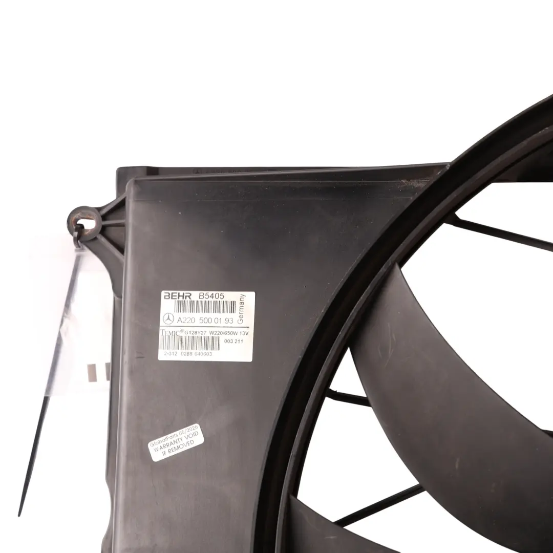 Mercedes C215 W220 Engine Cooling Radiator Fan 650W 13V - SKU A2205000193-1 - Part number A2205000193