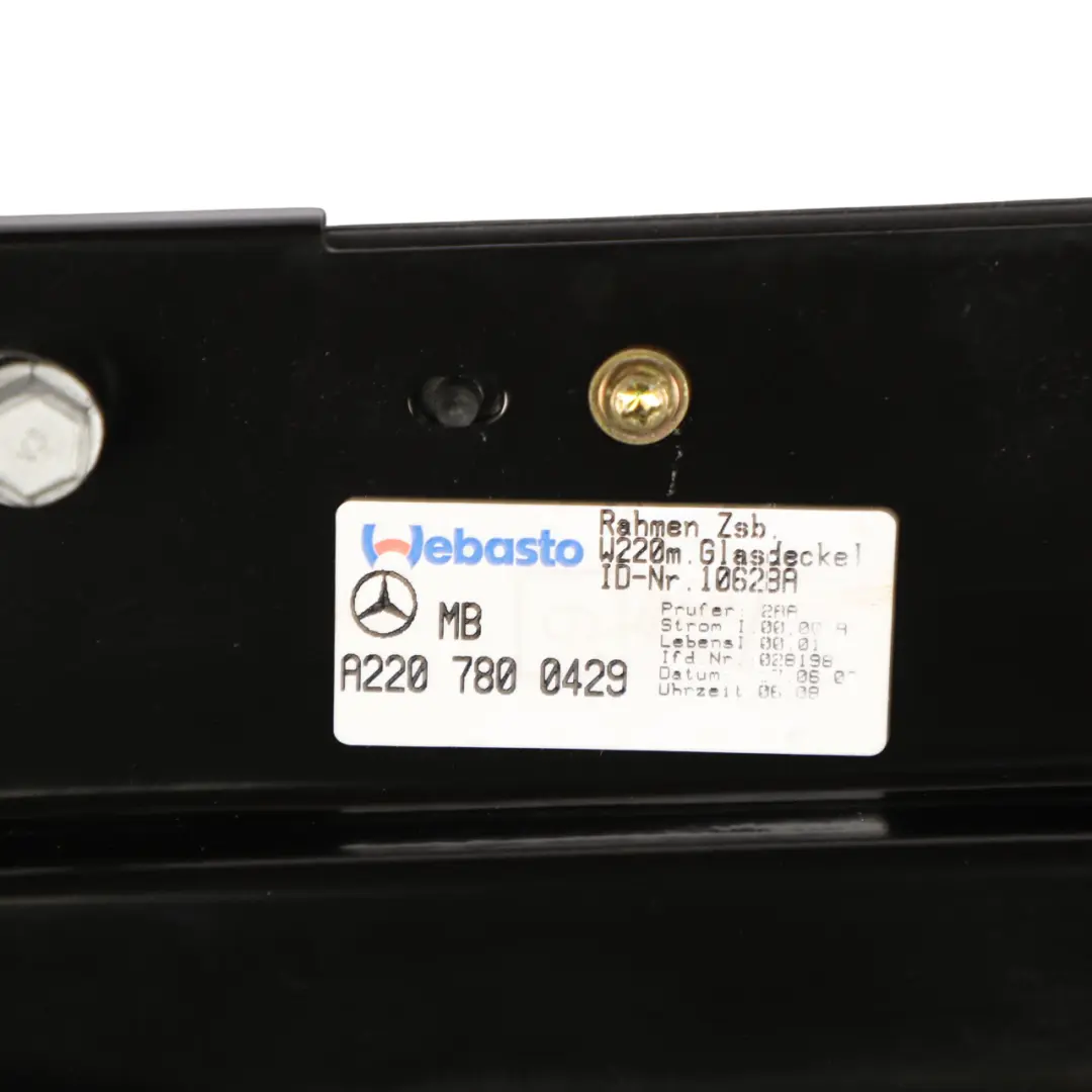 Mercedes-Benz S-Class W220 Sliding Roof Sunroof Mechanism Window Glass to with Part number A2207800829 Mercedes-Benz S-Class W220 Sliding Roof Sunroof Mechanism Window Glass - SKU A2207800829 - Part number A2207800829