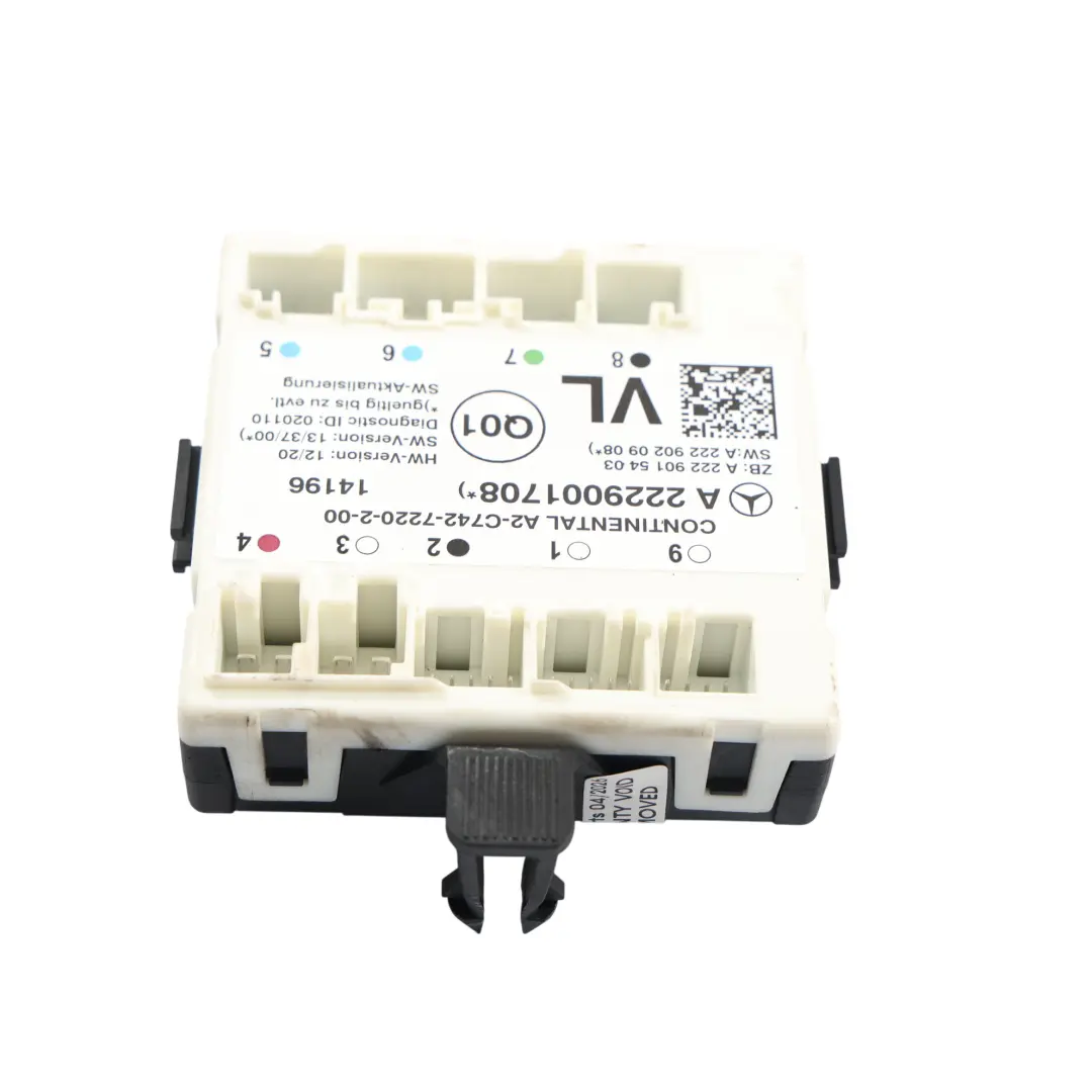Modulo Controllo Porta Anteriore Sinistra per Mercedes W205 con numero di parte A2229001708 Mercedes W205 Modulo Controllo Porta Anteriore Sinistra - SKU A2229001708 - Numero di parte A2229001708