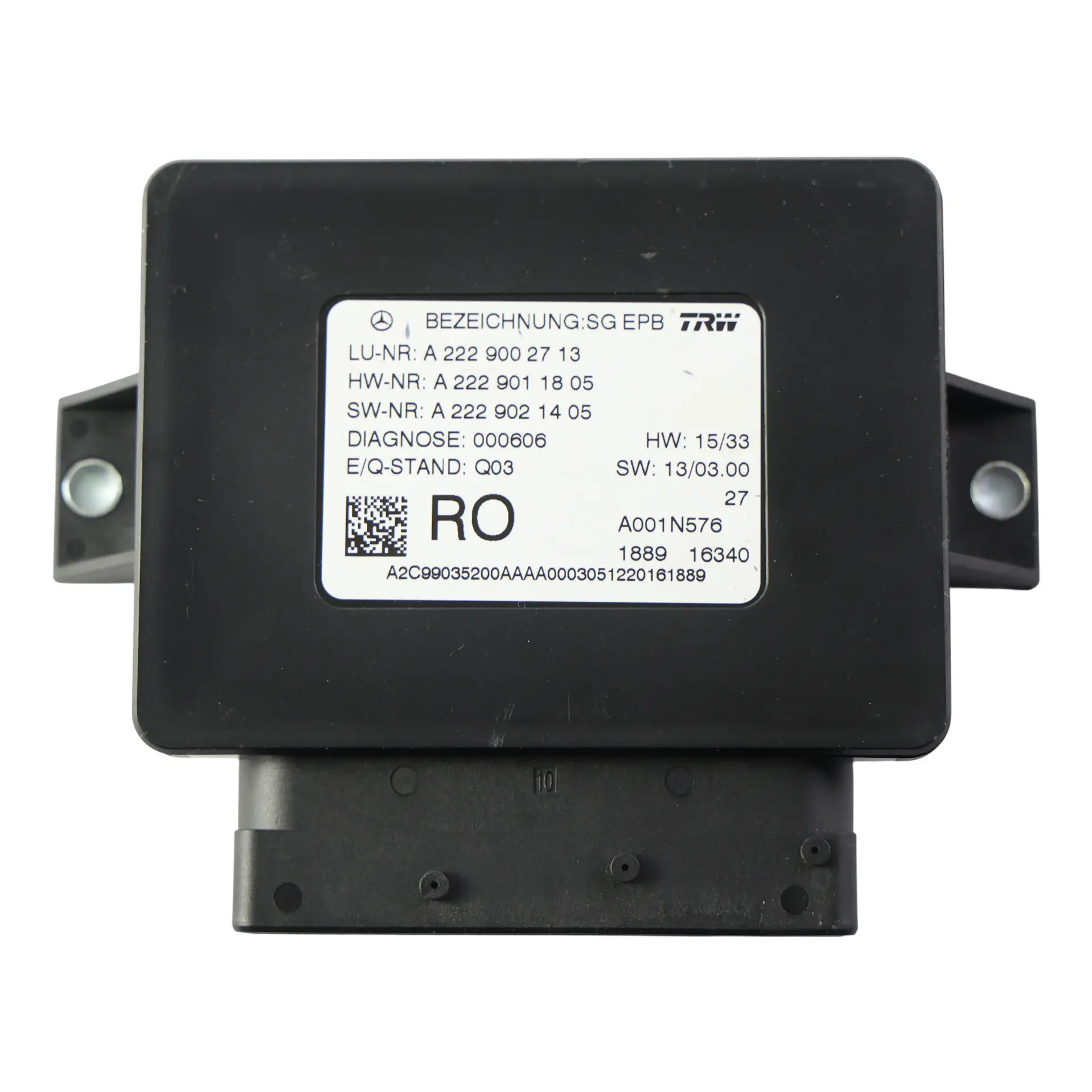 Mercedes W222 W205 Module Commande Frein Stationnement Électrique A2229002713