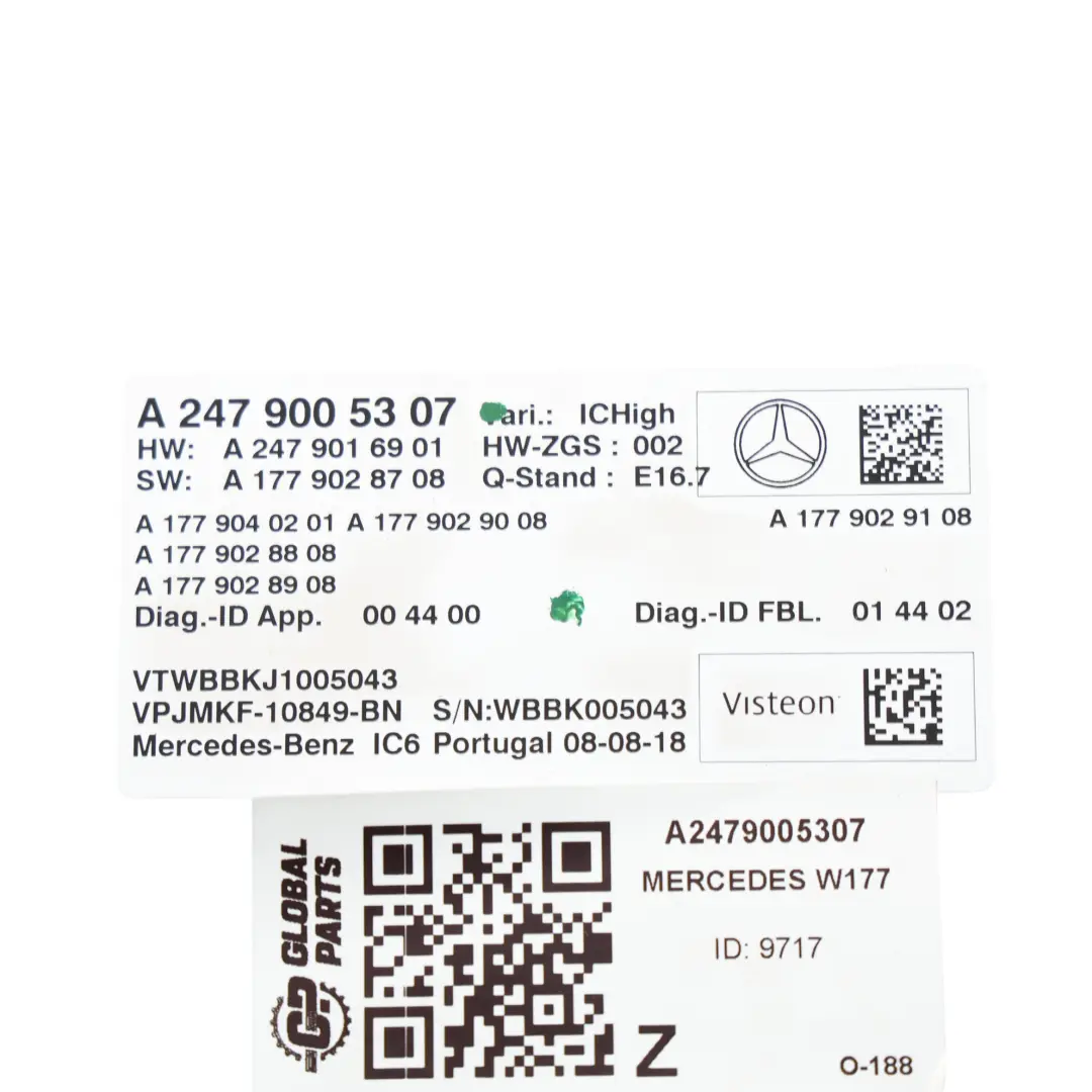 Mercedes W177 Body Control Module BCM Controller Unit - SKU A2479005307 - Part number A2479005307