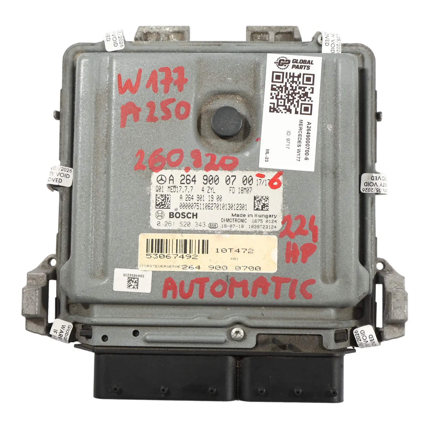 Mercedes W177 A250 264960 264.960 224HP Modulo ECU Motore A2649000700 Automatico