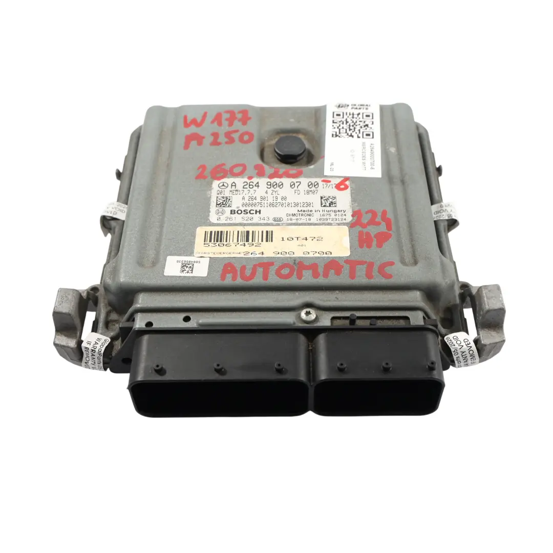 A250 264.960 Komputer Silnika 224HP Automat do Mercedes W177 o numerze A2649000700 Mercedes W177 A250 264.960 Komputer Silnika 224HP Automat - SKU A2649000700-6 - Numer Części A2649000700