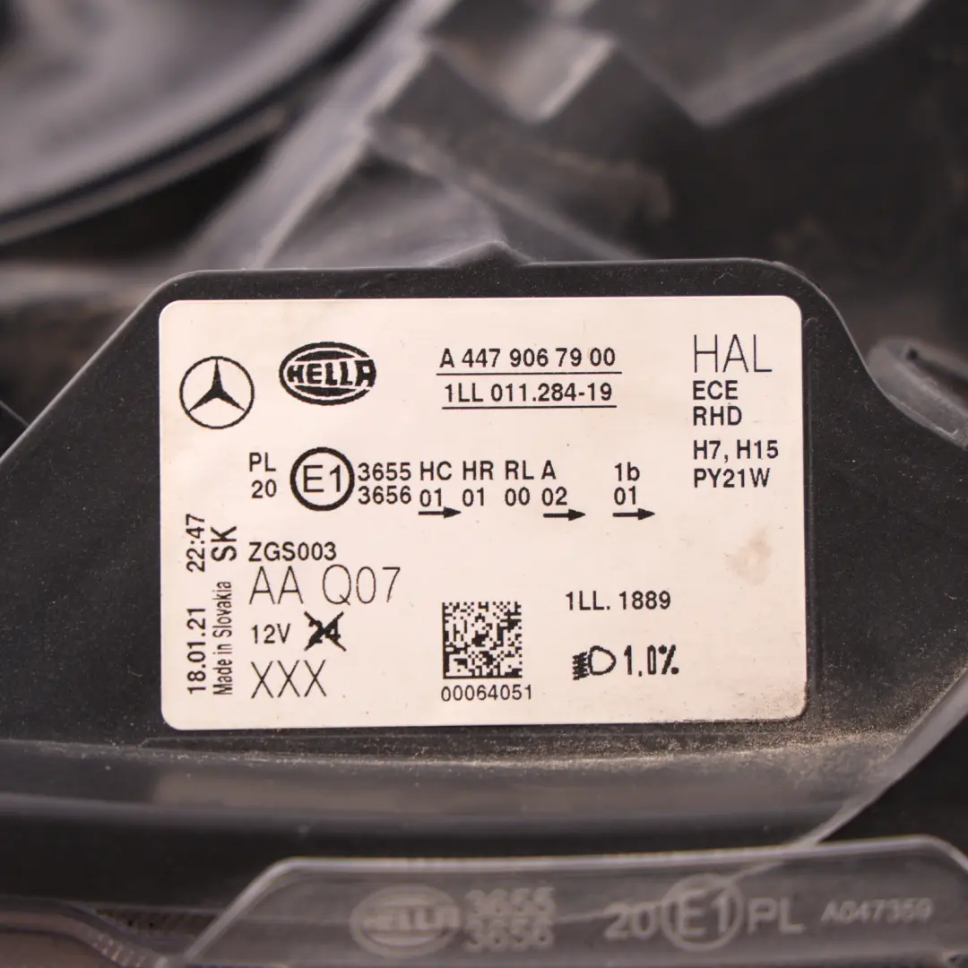 Mercedes W447 Front Left N/S Headlamp Headlight Light Lamp - SKU RHD-A4479067900 - Part number A4479067900