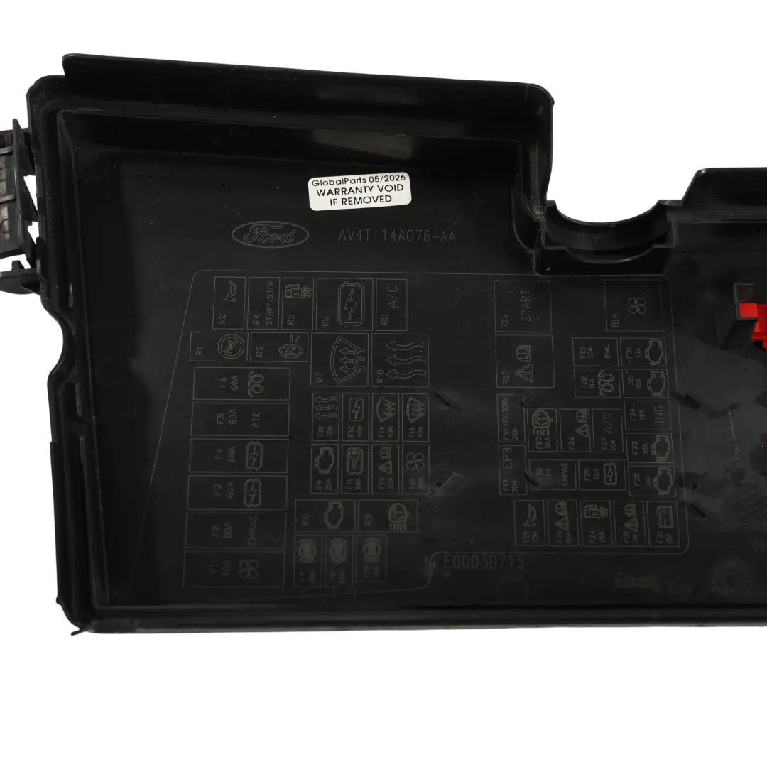 Ford Kuga Mk1 Engine Bay Fuse Box Cover Lid Top Plate - SKU AV4T-14A076-AA - Part number AV4T-14A076-AA