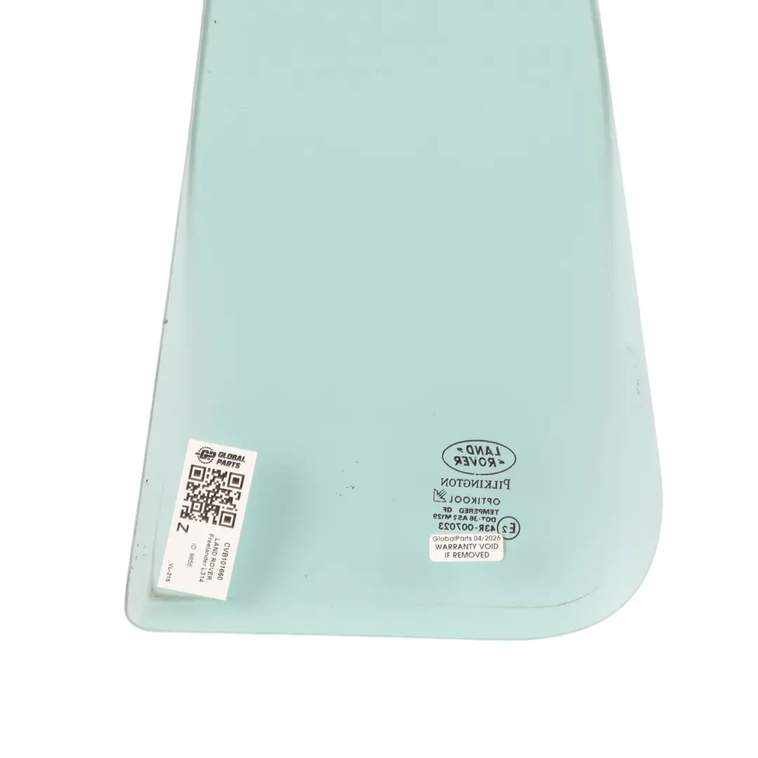 Door Quarter Glass Right O/S to Land Rover Freelander L314 Rear with Part number CVB101660 Land Rover Freelander L314 Rear Door Quarter Glass Right O/S - SKU CVB101660 - Part number CVB101660