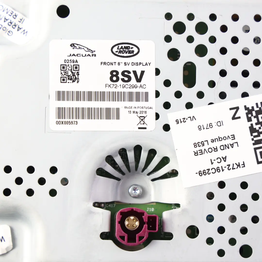 Range Rover Evoque L538 Wyświetlacz Ekran Panel - SKU FK72-19C299-AC-1 - Numer Części FK72-19C299-AC