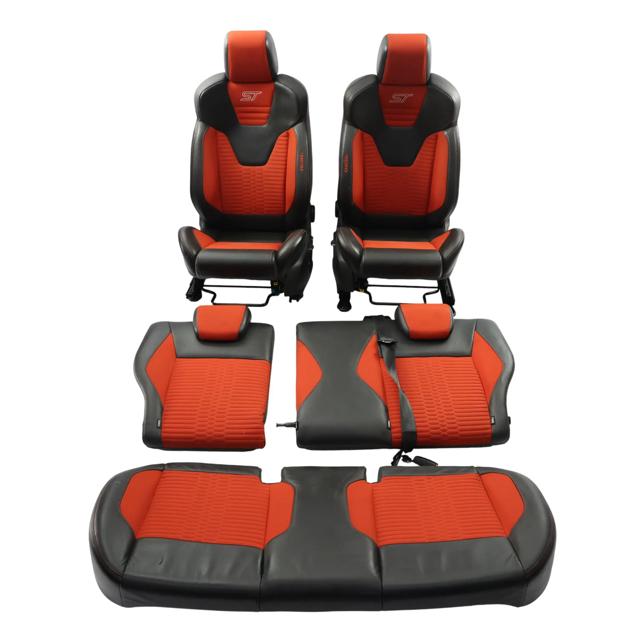 Ford Fiesta ST MK7 Recaro Vordere Hintere Sitze Set Leder Stoff Rot Schwarz