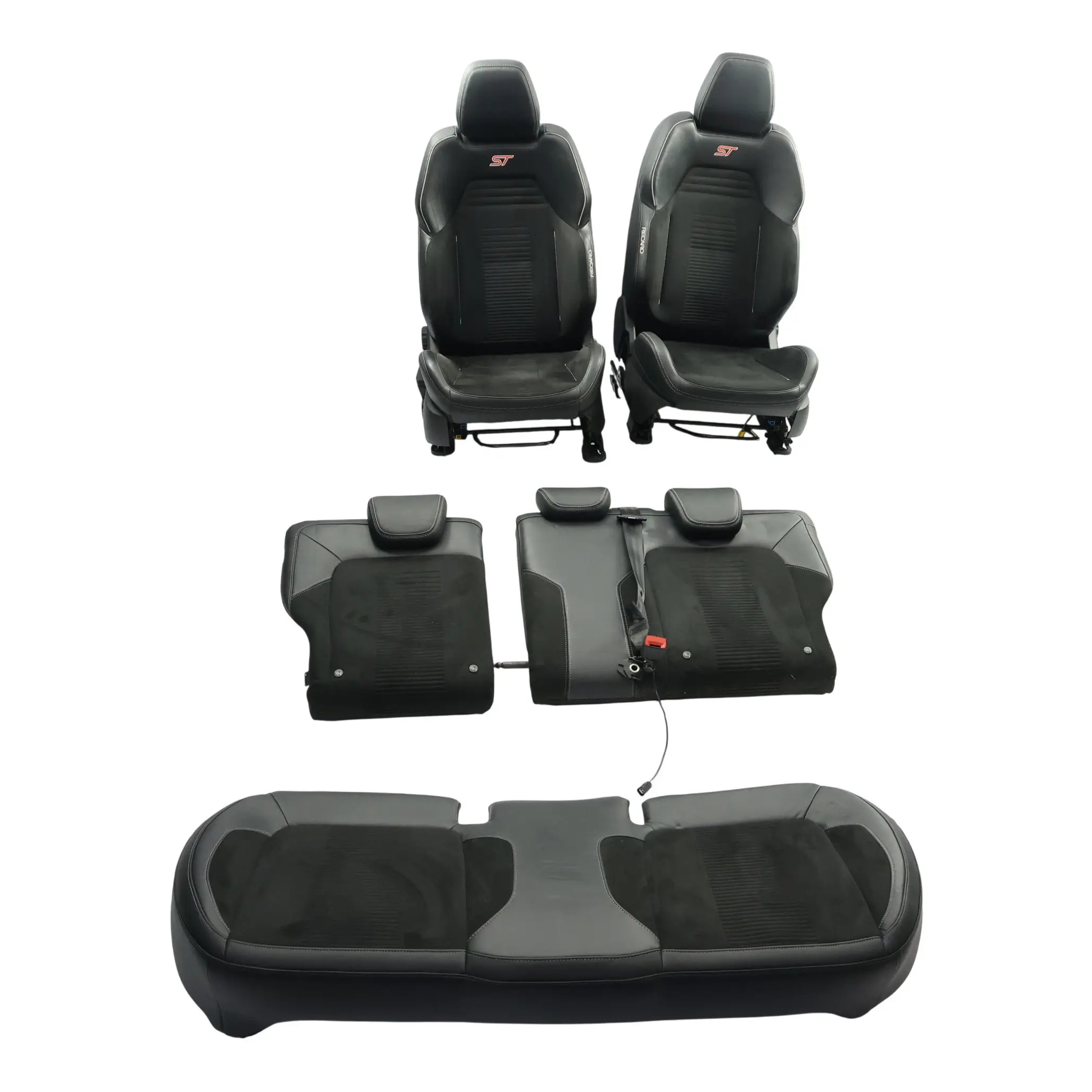 Ford Fiesta ST Mk8 Komplet Foteli Kanapa Grzane Sport Recatro Półskóra