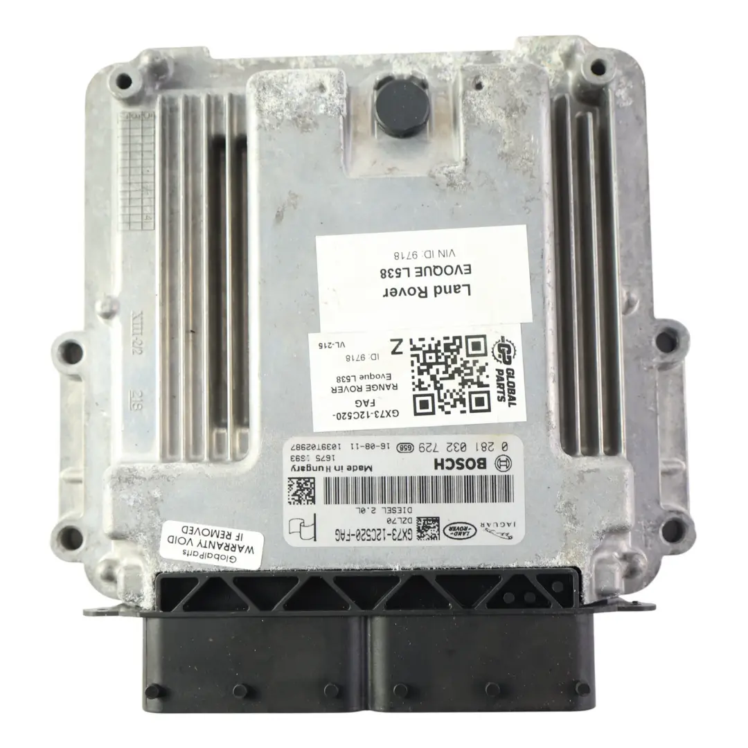 Range Rover Evoque L538 2.0 204DTD Centralina Motore ECU Manuale - SKU GX73-12C520-FAG - Numero di parte GX73-12C520-FAG