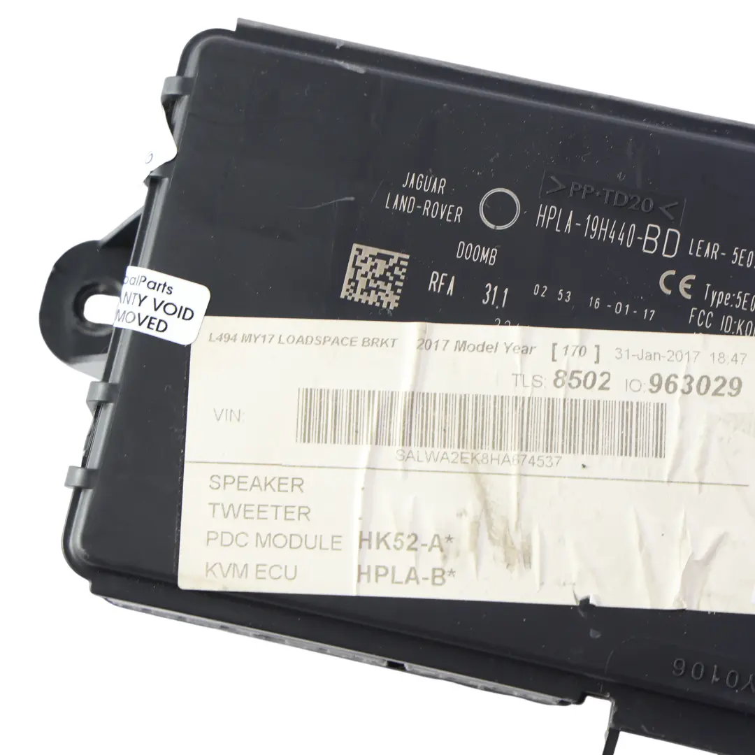 Land Rover Range Rover Sport L494 Control Entrada ECU - SKU HPLA-19H440-BD - Número de pieza HPLA-19H440-BD
