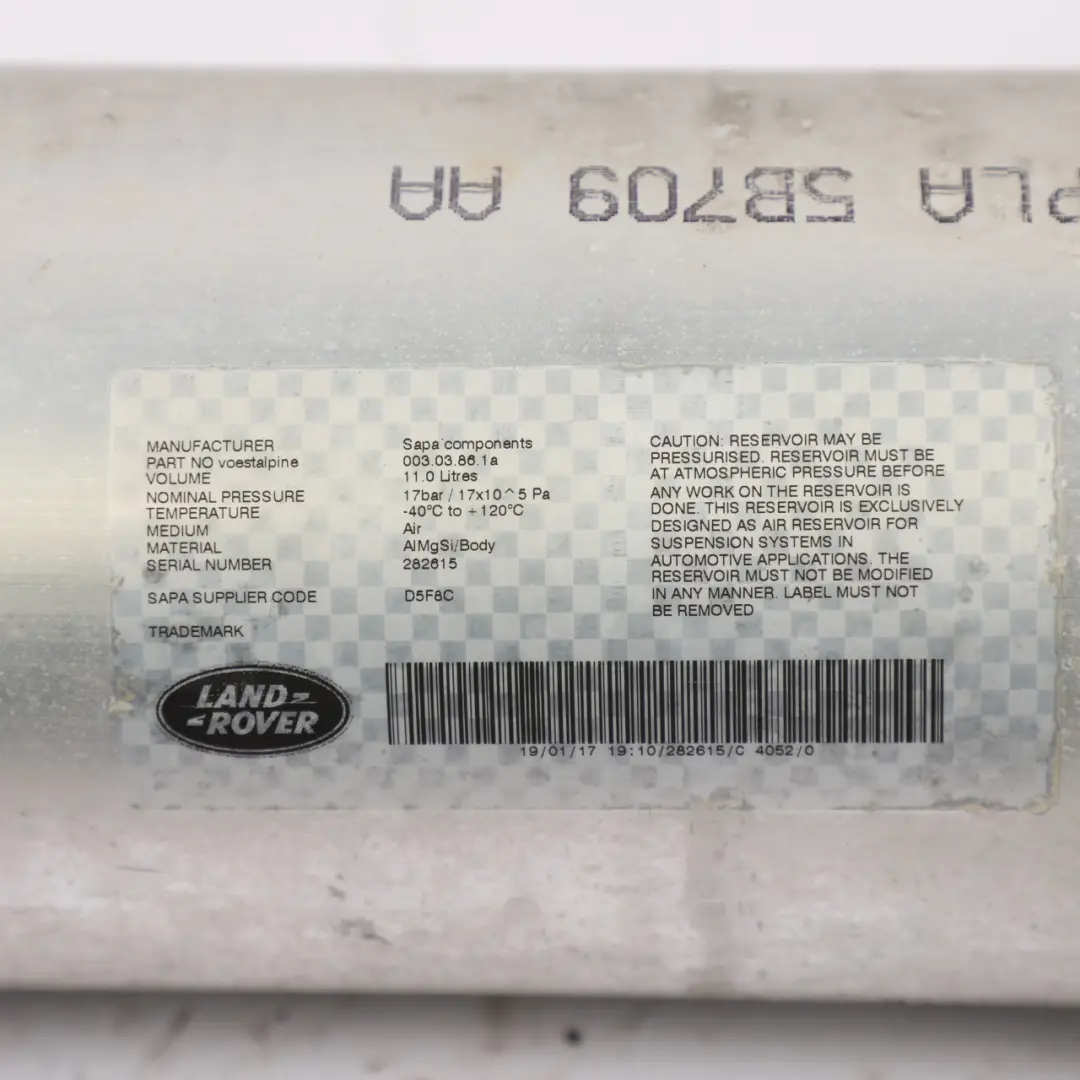 Range Rover Sport L494 Serbatoio Sospensioni Pneumatiche Tubo - SKU HPLA-5B709-AA - Numero di parte HPLA-5B709-AA